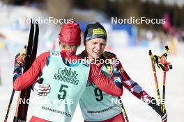 09.02.2024, Canmore, Canada (CAN): Simen Hegstad Krueger (NOR), Mika Vermeulen (AUT), (l-r)  - FIS world cup cross-country, 15km mass, Canmore (CAN). www.nordicfocus.com. © Modica/NordicFocus. Every downloaded picture is fee-liable.