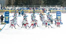 09.02.2024, Canmore, Canada (CAN): Start of mass men race - FIS world cup cross-country, 15km mass, Canmore (CAN). www.nordicfocus.com. © Modica/NordicFocus. Every downloaded picture is fee-liable.