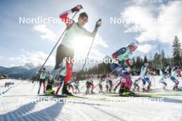 09.02.2024, Canmore, Canada (CAN): Scott James Hill (CAN), Felix-Olivier Moreau (CAN), Peter Wolter (USA), Christopher Kalev (EST), (l-r)  - FIS world cup cross-country, 15km mass, Canmore (CAN). www.nordicfocus.com. © Modica/NordicFocus. Every downloaded picture is fee-liable.