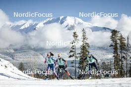 09.02.2024, Canmore, Canada (CAN): Sydney Palmer-Leger (USA), Lisa Lohmann (GER), Francesca Franchi (ITA), (l-r)  - FIS world cup cross-country, 15km mass, Canmore (CAN). www.nordicfocus.com. © Modica/NordicFocus. Every downloaded picture is fee-liable.