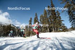 09.02.2024, Canmore, Canada (CAN): Lisa Lohmann (GER), Mathilde Myhrvold (NOR), (l-r)  - FIS world cup cross-country, 15km mass, Canmore (CAN). www.nordicfocus.com. © Modica/NordicFocus. Every downloaded picture is fee-liable.
