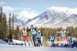 10.02.2024, Canmore, Canada (CAN): Harald Oestberg Amundsen (NOR), Jules Chappaz (FRA), Anian Sossau (GER), Elia Barp (ITA), Janik Riebli (SUI), (l-r)  - FIS world cup cross-country, individual sprint, Canmore (CAN). www.nordicfocus.com. © Modica/NordicFocus. Every downloaded picture is fee-liable.