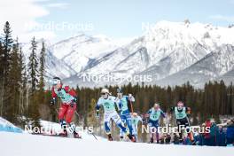 10.02.2024, Canmore, Canada (CAN): Lotta Udnes Weng (NOR), Johanna Hagstroem (SWE), Jasmi Joensuu (FIN), Rosie Brennan (USA), Laura Gimmler (GER), (l-r)  - FIS world cup cross-country, individual sprint, Canmore (CAN). www.nordicfocus.com. © Modica/NordicFocus. Every downloaded picture is fee-liable.