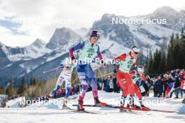10.02.2024, Canmore, Canada (CAN): Julia Kern (USA), Mathilde Myhrvold (NOR), Tiril Udnes Weng (NOR), (l-r)  - FIS world cup cross-country, individual sprint, Canmore (CAN). www.nordicfocus.com. © Modica/NordicFocus. Every downloaded picture is fee-liable.