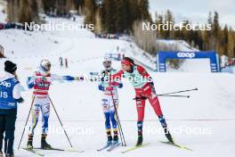 10.02.2024, Canmore, Canada (CAN): Linn Svahn (SWE), Maja Dahlqvist (SWE), Kristine Stavaas Skistad (NOR), (l-r)  - FIS world cup cross-country, individual sprint, Canmore (CAN). www.nordicfocus.com. © Modica/NordicFocus. Every downloaded picture is fee-liable.