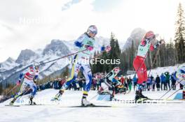 10.02.2024, Canmore, Canada (CAN): Linn Svahn (SWE), Frida Karlsson (SWE), Kristine Stavaas Skistad (NOR), (l-r)  - FIS world cup cross-country, individual sprint, Canmore (CAN). www.nordicfocus.com. © Modica/NordicFocus. Every downloaded picture is fee-liable.