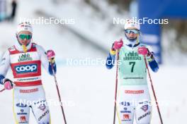 10.02.2024, Canmore, Canada (CAN): Linn Svahn (SWE), Maja Dahlqvist (SWE), (l-r)  - FIS world cup cross-country, individual sprint, Canmore (CAN). www.nordicfocus.com. © Modica/NordicFocus. Every downloaded picture is fee-liable.