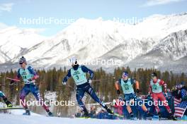 10.02.2024, Canmore, Canada (CAN): Logan Diekmann (USA), Lucas Chanavat (FRA), James Clugnet (GBR), (l-r)  - FIS world cup cross-country, individual sprint, Canmore (CAN). www.nordicfocus.com. © Modica/NordicFocus. Every downloaded picture is fee-liable.