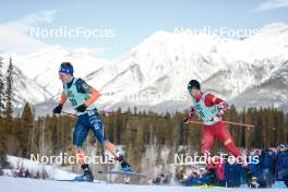 10.02.2024, Canmore, Canada (CAN): James Clugnet (GBR), Michael Foettinger (AUT), (l-r)  - FIS world cup cross-country, individual sprint, Canmore (CAN). www.nordicfocus.com. © Modica/NordicFocus. Every downloaded picture is fee-liable.