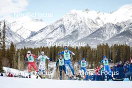 10.02.2024, Canmore, Canada (CAN): Mathilde Myhrvold (NOR), Maja Dahlqvist (SWE), Nicole Monsorno (ITA), Jasmin Kahara (FIN), Kerttu Niskanen (FIN), Mariel Merlii Pulles (EST), (l-r)  - FIS world cup cross-country, individual sprint, Canmore (CAN). www.nordicfocus.com. © Modica/NordicFocus. Every downloaded picture is fee-liable.