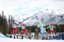 10.02.2024, Canmore, Canada (CAN): Kristine Stavaas Skistad (NOR), Anne Kjersti Kalvaa (NOR), Jonna Sundling (SWE), Alina Meier (SUI), (l-r)  - FIS world cup cross-country, individual sprint, Canmore (CAN). www.nordicfocus.com. © Modica/NordicFocus. Every downloaded picture is fee-liable.