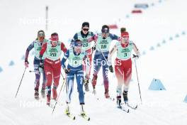 13.02.2024, Canmore, Canada (CAN): Rosie Brennan (USA), Tiril Udnes Weng (NOR), Barbora Antosova (CZE), Julia Kern (USA), (l-r)  - FIS world cup cross-country, individual sprint, Canmore (CAN). www.nordicfocus.com. © Modica/NordicFocus. Every downloaded picture is fee-liable.