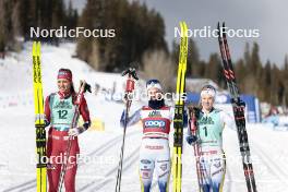13.02.2024, Canmore, Canada (CAN): Kristine Stavaas Skistad (NOR), Linn Svahn (SWE), Jonna Sundling (SWE), (l-r) - FIS world cup cross-country, individual sprint, Canmore (CAN). www.nordicfocus.com. © Modica/NordicFocus. Every downloaded picture is fee-liable.