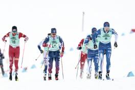 13.02.2024, Canmore, Canada (CAN): Zak Ketterson (USA), Niilo Moilanen (FIN), (l-r)  - FIS world cup cross-country, individual sprint, Canmore (CAN). www.nordicfocus.com. © Modica/NordicFocus. Every downloaded picture is fee-liable.