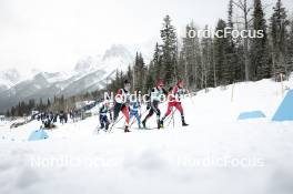 13.02.2024, Canmore, Canada (CAN): Lena Quintin (FRA), Olivia Bouffard-Nesbitt (CAN), Anne Kyllonen (FIN), Coletta Rydzek (GER), Kristine Stavaas Skistad (NOR), (l-r)  - FIS world cup cross-country, individual sprint, Canmore (CAN). www.nordicfocus.com. © Modica/NordicFocus. Every downloaded picture is fee-liable.