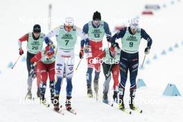 13.02.2024, Canmore, Canada (CAN): Mattis Stenshagen (NOR), Marcus Grate (SWE), Ondrej Cerny (CZE), Pierre Grall-Johnson (CAN), Lucas Chanavat (FRA), (l-r)  - FIS world cup cross-country, individual sprint, Canmore (CAN). www.nordicfocus.com. © Modica/NordicFocus. Every downloaded picture is fee-liable.