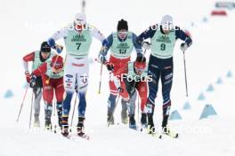 13.02.2024, Canmore, Canada (CAN): Mattis Stenshagen (NOR), Marcus Grate (SWE), Ondrej Cerny (CZE), Pierre Grall-Johnson (CAN), Lucas Chanavat (FRA), (l-r)  - FIS world cup cross-country, individual sprint, Canmore (CAN). www.nordicfocus.com. © Modica/NordicFocus. Every downloaded picture is fee-liable.