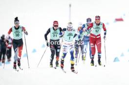 13.02.2024, Canmore, Canada (CAN): Olivia Bouffard-Nesbitt (CAN), Coletta Rydzek (GER), Jonna Sundling (SWE), Kristine Stavaas Skistad (NOR), (l-r)  - FIS world cup cross-country, individual sprint, Canmore (CAN). www.nordicfocus.com. © Modica/NordicFocus. Every downloaded picture is fee-liable.