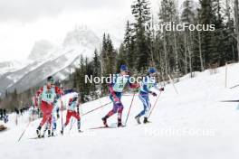 13.02.2024, Canmore, Canada (CAN): Michael Foettinger (AUT), Zak Ketterson (USA), Joni Maki (FIN), (l-r)  - FIS world cup cross-country, individual sprint, Canmore (CAN). www.nordicfocus.com. © Modica/NordicFocus. Every downloaded picture is fee-liable.