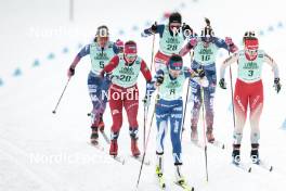 13.02.2024, Canmore, Canada (CAN): Rosie Brennan (USA), Tiril Udnes Weng (NOR), Barbora Antosova (CZE), Julia Kern (USA), (l-r)  - FIS world cup cross-country, individual sprint, Canmore (CAN). www.nordicfocus.com. © Modica/NordicFocus. Every downloaded picture is fee-liable.