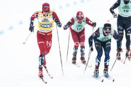 13.02.2024, Canmore, Canada (CAN): Harald Oestberg Amundsen (NOR), Jules Chappaz (FRA), (l-r)  - FIS world cup cross-country, individual sprint, Canmore (CAN). www.nordicfocus.com. © Modica/NordicFocus. Every downloaded picture is fee-liable.