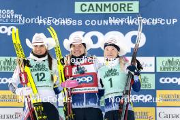 13.02.2024, Canmore, Canada (CAN): Kristine Stavaas Skistad (NOR), Linn Svahn (SWE), Jonna Sundling (SWE), (l-r)  - FIS world cup cross-country, individual sprint, Canmore (CAN). www.nordicfocus.com. © Modica/NordicFocus. Every downloaded picture is fee-liable.