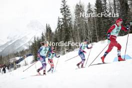 13.02.2024, Canmore, Canada (CAN): Rosie Brennan (USA), Barbora Antosova (CZE), Julia Kern (USA), Tiril Udnes Weng (NOR), (l-r)  - FIS world cup cross-country, individual sprint, Canmore (CAN). www.nordicfocus.com. © Modica/NordicFocus. Every downloaded picture is fee-liable.