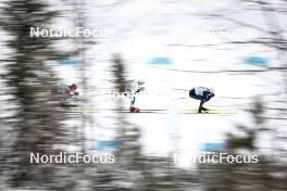 13.02.2024, Canmore, Canada (CAN): Mattis Stenshagen (NOR), Marcus Grate (SWE), Lucas Chanavat (FRA), (l-r)  - FIS world cup cross-country, individual sprint, Canmore (CAN). www.nordicfocus.com. © Modica/NordicFocus. Every downloaded picture is fee-liable.
