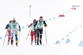 13.02.2024, Canmore, Canada (CAN): Johanna Hagstroem (SWE), Heidi Weng (NOR), Laura Gimmler (GER), (l-r)  - FIS world cup cross-country, individual sprint, Canmore (CAN). www.nordicfocus.com. © Modica/NordicFocus. Every downloaded picture is fee-liable.