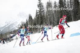 13.02.2024, Canmore, Canada (CAN): Rosie Brennan (USA), Barbora Antosova (CZE), Julia Kern (USA), Tiril Udnes Weng (NOR), (l-r)  - FIS world cup cross-country, individual sprint, Canmore (CAN). www.nordicfocus.com. © Modica/NordicFocus. Every downloaded picture is fee-liable.