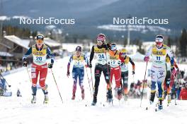 11.02.2024, Canmore, Canada (CAN): Katerina Janatova (CZE), Laura Gimmler (GER), Moa Ilar (SWE), (l-r)  - FIS world cup cross-country, mass, Canmore (CAN). www.nordicfocus.com. © Modica/NordicFocus. Every downloaded picture is fee-liable.