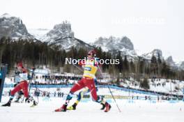 11.02.2024, Canmore, Canada (CAN): Mattis Stenshagen (NOR), William Poromaa (SWE), Harald Oestberg Amundsen (NOR), (l-r)  - FIS world cup cross-country, mass, Canmore (CAN). www.nordicfocus.com. © Modica/NordicFocus. Every downloaded picture is fee-liable.