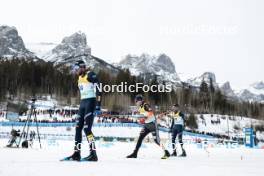 11.02.2024, Canmore, Canada (CAN): Francesco De Fabiani (ITA), Florian Knopf (GER), Simone Dapra (ITA), (l-r)  - FIS world cup cross-country, mass, Canmore (CAN). www.nordicfocus.com. © Modica/NordicFocus. Every downloaded picture is fee-liable.