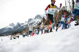 11.02.2024, Canmore, Canada (CAN): Adam Heale (CAN), Luke Jager (USA), Xavier Mckeever (CAN), (l-r)  - FIS world cup cross-country, mass, Canmore (CAN). www.nordicfocus.com. © Modica/NordicFocus. Every downloaded picture is fee-liable.