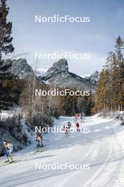 11.02.2024, Canmore, Canada (CAN): Ebba Andersson (SWE), Frida Karlsson (SWE), Victoria Carl (GER), (l-r)  - FIS world cup cross-country, mass, Canmore (CAN). www.nordicfocus.com. © Modica/NordicFocus. Every downloaded picture is fee-liable.