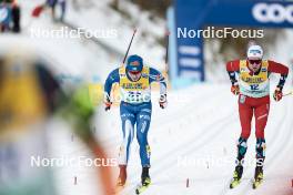 11.02.2024, Canmore, Canada (CAN): Lauri Vuorinen (FIN), Didrik Toenseth (NOR), (l-r)  - FIS world cup cross-country, mass, Canmore (CAN). www.nordicfocus.com. © Modica/NordicFocus. Every downloaded picture is fee-liable.
