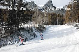 11.02.2024, Canmore, Canada (CAN): Elie-Anne Tremblay (CAN), Michaela Keller-Miller (USA), (l-r)  - FIS world cup cross-country, mass, Canmore (CAN). www.nordicfocus.com. © Modica/NordicFocus. Every downloaded picture is fee-liable.