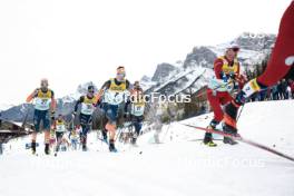11.02.2024, Canmore, Canada (CAN): Thomas Maloney Westgaard (IRL), Jules Chappaz (FRA), Andrew Musgrave (GBR), Jules Lapierre (FRA), Didrik Toenseth (NOR), (l-r)  - FIS world cup cross-country, mass, Canmore (CAN). www.nordicfocus.com. © Modica/NordicFocus. Every downloaded picture is fee-liable.