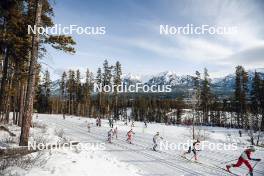 11.02.2024, Canmore, Canada (CAN): Margie Freed (USA), Laura Gimmler (GER), Lotta Udnes Weng (NOR), Moa Ilar (SWE), Patricija Eiduka (LAT), (l-r)  - FIS world cup cross-country, mass, Canmore (CAN). www.nordicfocus.com. © Modica/NordicFocus. Every downloaded picture is fee-liable.