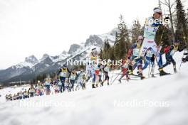 11.02.2024, Canmore, Canada (CAN): Francesco De Fabiani (ITA), Johan Haeggstroem (SWE), Gustaf Berglund (SWE), (l-r)  - FIS world cup cross-country, mass, Canmore (CAN). www.nordicfocus.com. © Modica/NordicFocus. Every downloaded picture is fee-liable.