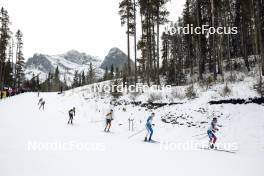 11.02.2024, Canmore, Canada (CAN): Florian Knopf (GER), Scott James Hill (CAN), Niilo Moilanen (FIN), Will Koch (USA), (l-r)  - FIS world cup cross-country, mass, Canmore (CAN). www.nordicfocus.com. © Modica/NordicFocus. Every downloaded picture is fee-liable.