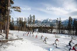 11.02.2024, Canmore, Canada (CAN): Katherine Sauerbrey (GER), Lisa Lohmann (GER), Laura Gimmler (GER), Delphine Claudel (FRA), (l-r)  - FIS world cup cross-country, mass, Canmore (CAN). www.nordicfocus.com. © Modica/NordicFocus. Every downloaded picture is fee-liable.