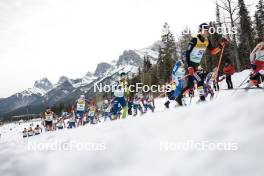 11.02.2024, Canmore, Canada (CAN): Leo Grandbois (CAN), Reid Goble (USA), Miha Simenc (SLO), Hunter Wonders (USA), (l-r)  - FIS world cup cross-country, mass, Canmore (CAN). www.nordicfocus.com. © Modica/NordicFocus. Every downloaded picture is fee-liable.