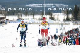 11.02.2024, Canmore, Canada (CAN): Delphine Claudel (FRA), Nadine Faehndrich (SUI), (l-r)  - FIS world cup cross-country, mass, Canmore (CAN). www.nordicfocus.com. © Modica/NordicFocus. Every downloaded picture is fee-liable.