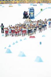 11.02.2024, Canmore, Canada (CAN): Start of mens race - FIS world cup cross-country, mass, Canmore (CAN). www.nordicfocus.com. © Modica/NordicFocus. Every downloaded picture is fee-liable.