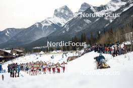 11.02.2024, Canmore, Canada (CAN): Start of mens race - FIS world cup cross-country, mass, Canmore (CAN). www.nordicfocus.com. © Modica/NordicFocus. Every downloaded picture is fee-liable.
