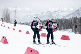 08.02.2024, Canmore, Canada (CAN): Maja Dahlqvist (SWE), Moa Ilar (SWE), (l-r)  - FIS world cup cross-country, training, Canmore (CAN). www.nordicfocus.com. © Modica/NordicFocus. Every downloaded picture is fee-liable.