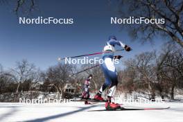 18.02.2024, Minneapolis, United States of America (USA): Christopher Kalev (EST), Gus Schumacher (USA), (l-r)  - FIS world cup cross-country, 10km, Minneapolis (USA). www.nordicfocus.com. © Modica/NordicFocus. Every downloaded picture is fee-liable.