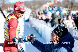 18.02.2024, Minneapolis, United States of America (USA): Harald Oestberg Amundsen (NOR), Gus Schumacher (USA), (l-r)  - FIS world cup cross-country, 10km, Minneapolis (USA). www.nordicfocus.com. © Modica/NordicFocus. Every downloaded picture is fee-liable.