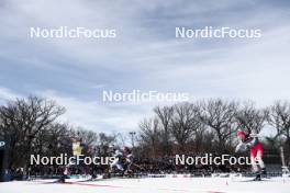 17.02.2024, Minneapolis, United States of America (USA): Jessie Diggins (USA), Emma Ribom (SWE), Nadine Faehndrich (SUI) - FIS world cup cross-country, individual sprint, Minneapolis (USA). www.nordicfocus.com. © Modica/NordicFocus. Every downloaded picture is fee-liable.